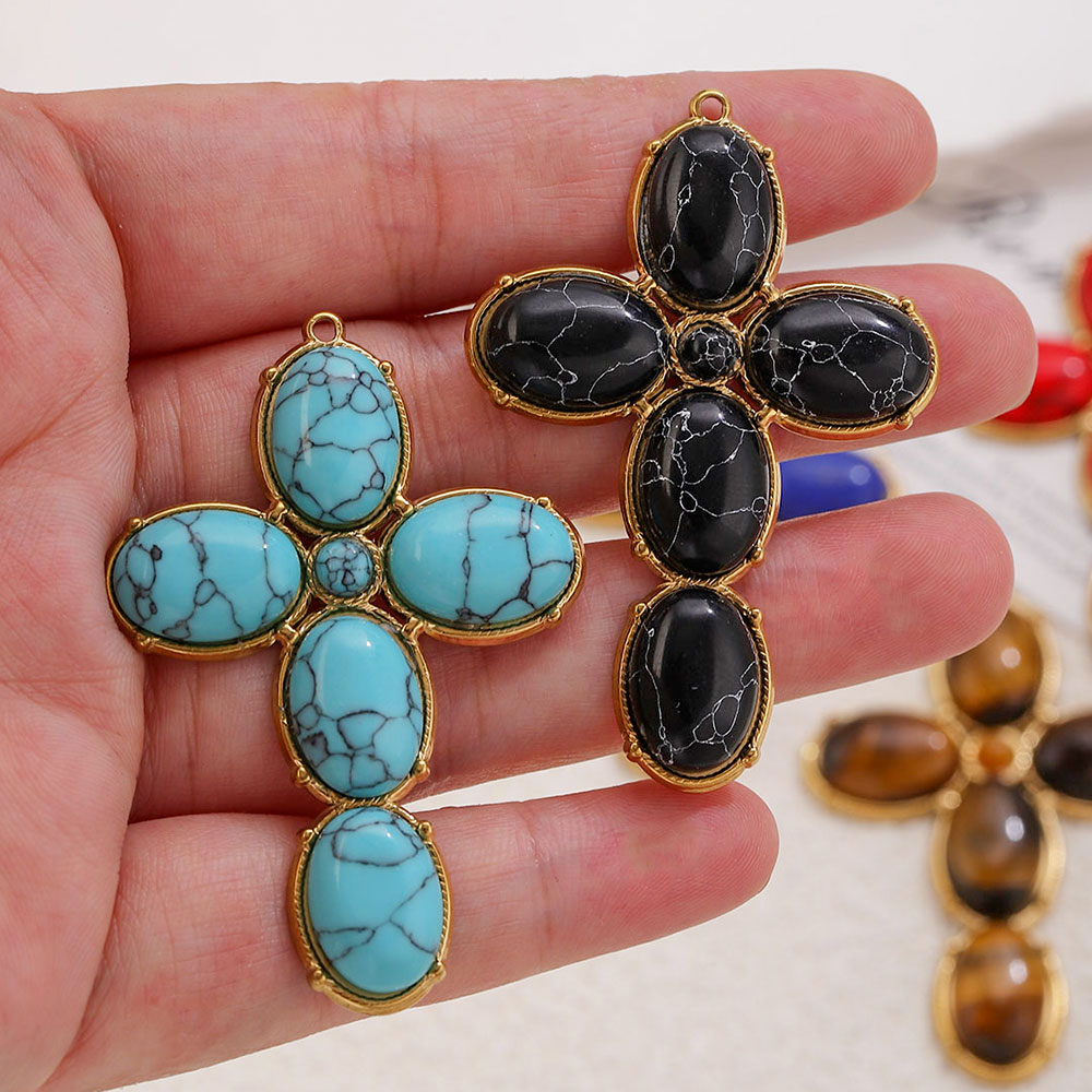 Vintage Fashion Jewelry - Ciondoli in Acciaio Inossidabile, Grande Croce