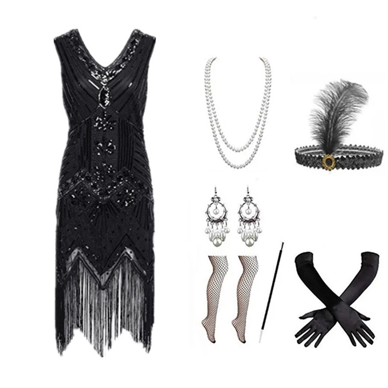Vintage Slip Dress - Set Abito Flapper Anni '20 per