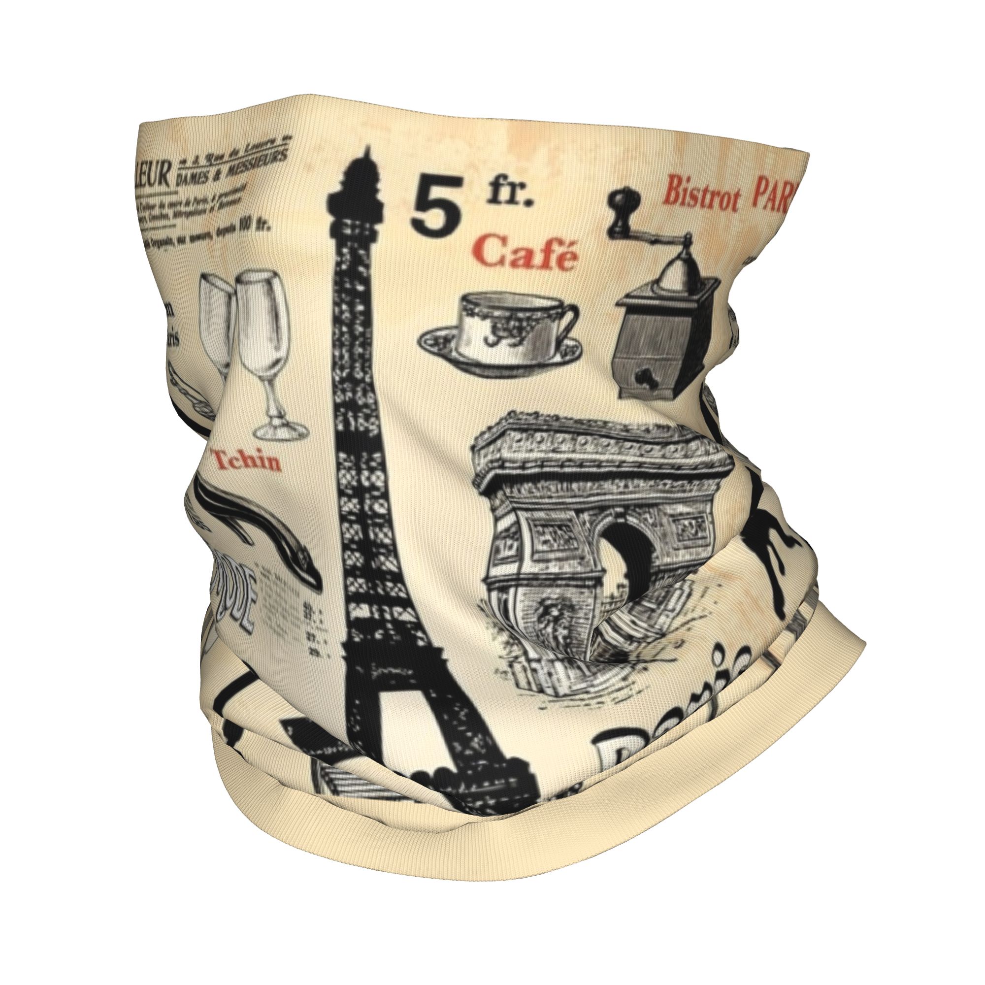 Vintage Fashion Paris - Sciarpa Invernale Personalizzata Vintage con Torre