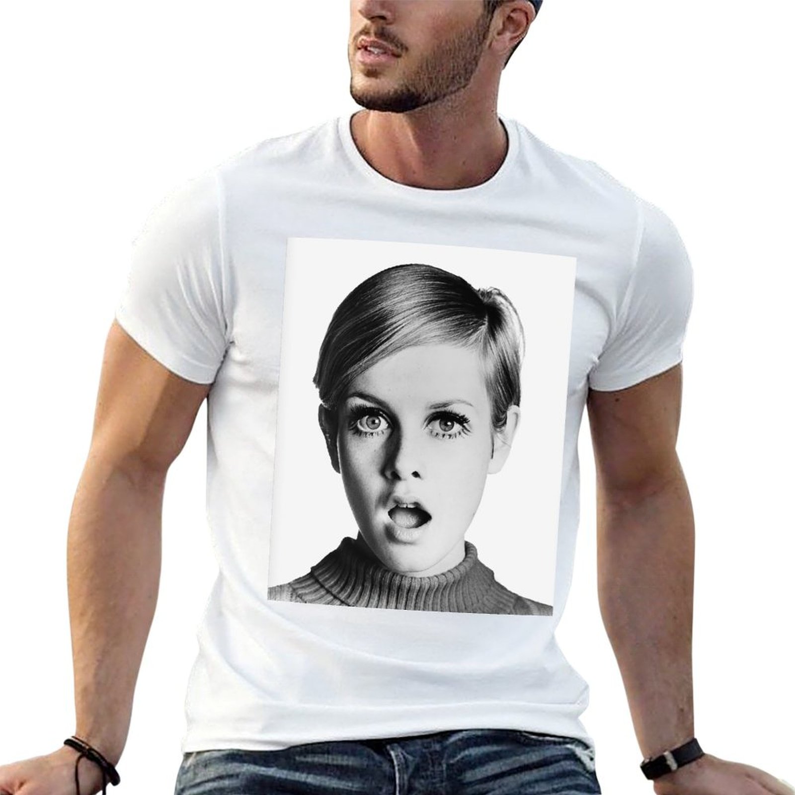 Vintage Fashion Icons - Twiggy, icona della moda retrò, t-shirt