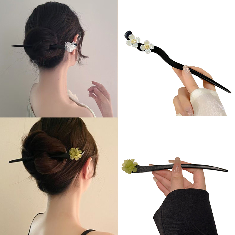 Vintage Fashion Jewelry - Bastoncini per capelli con fiori in