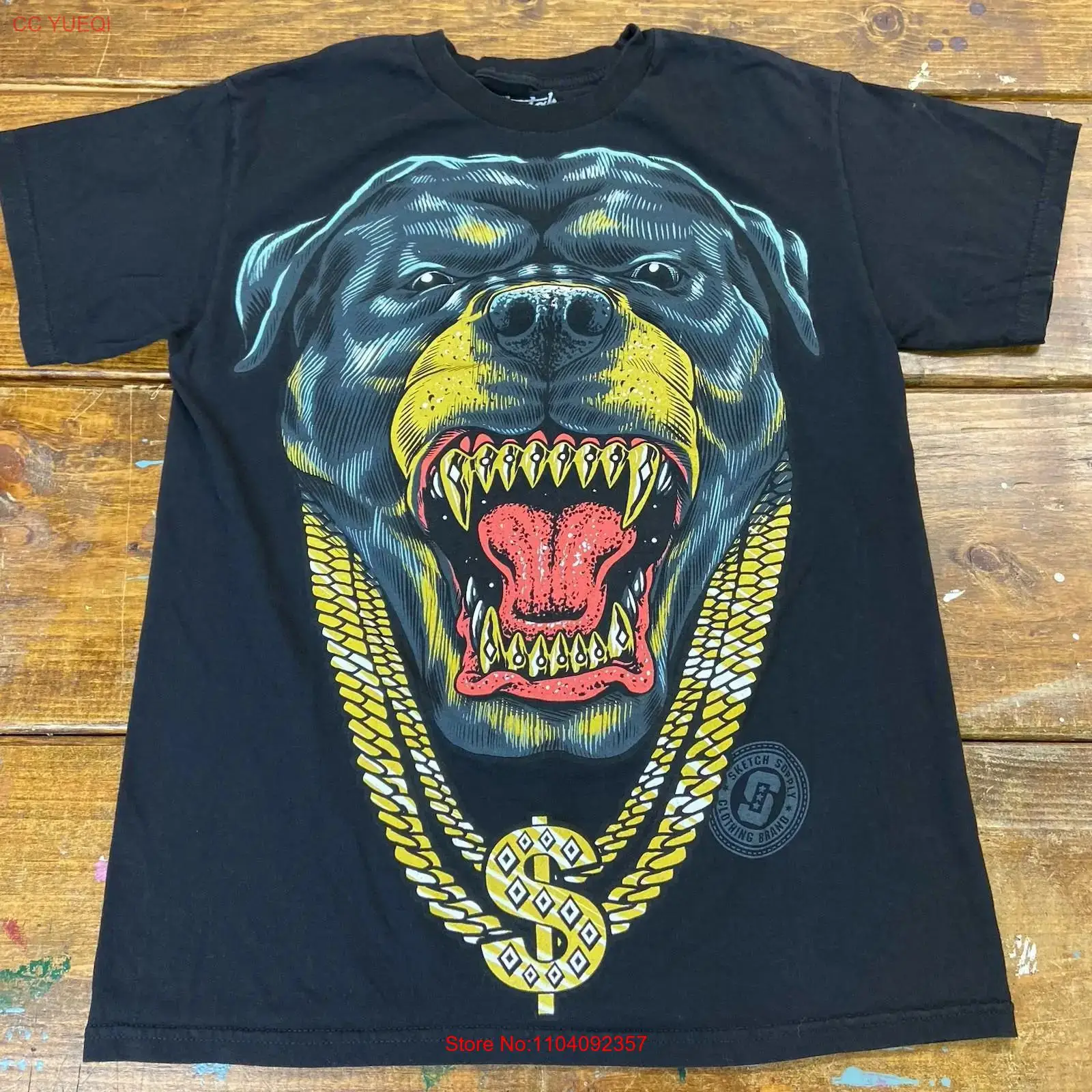 Vintage Fashion Sketches - T-shirt Y2K con schizzo di Rottweiler,