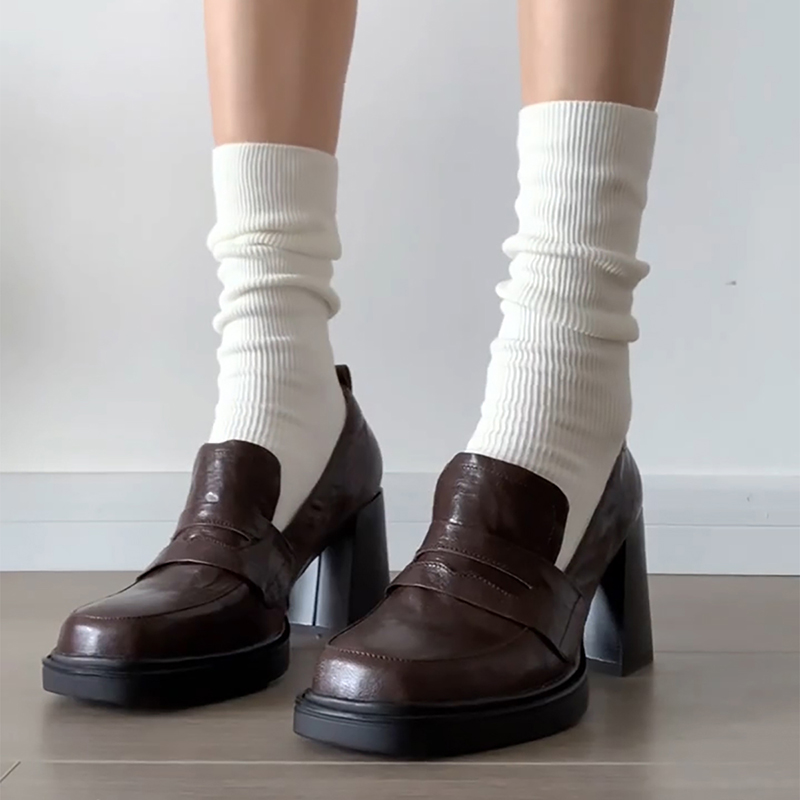 Vintage Fashion Aesthetic - Scarpe mocassini da donna stile college