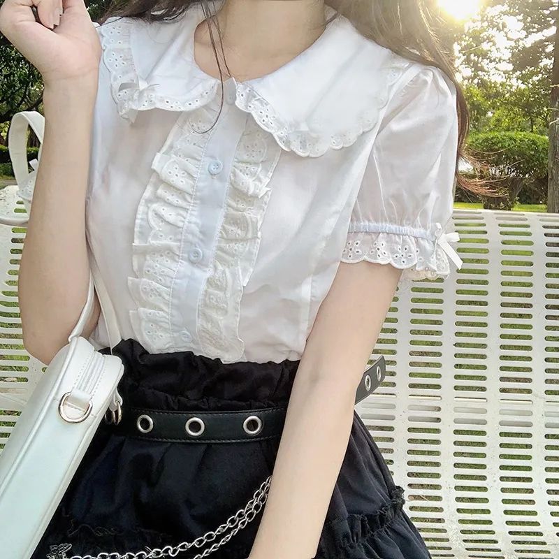Vintage Fashion Japan - Deeptown Camicette Lolita Kawaii Camicette bianche